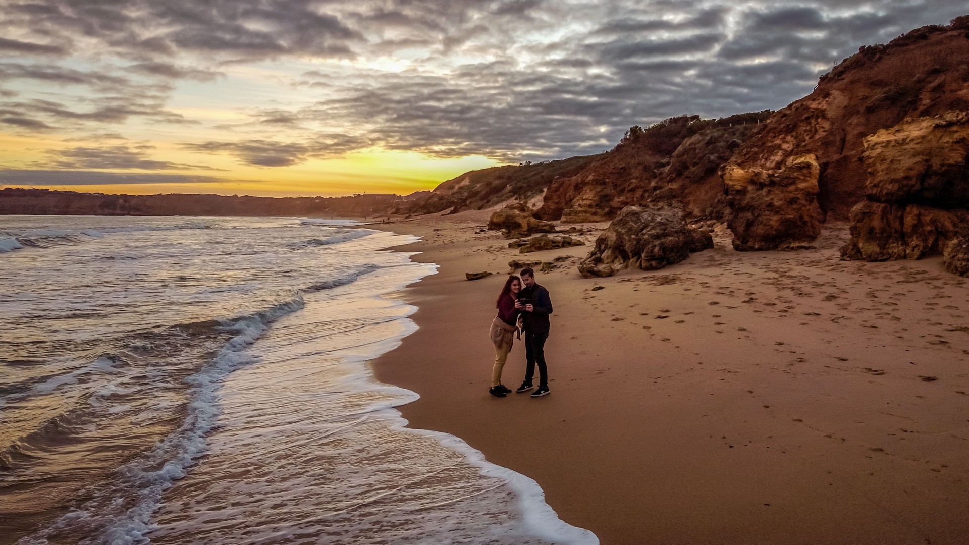 Sunset walk at the beach